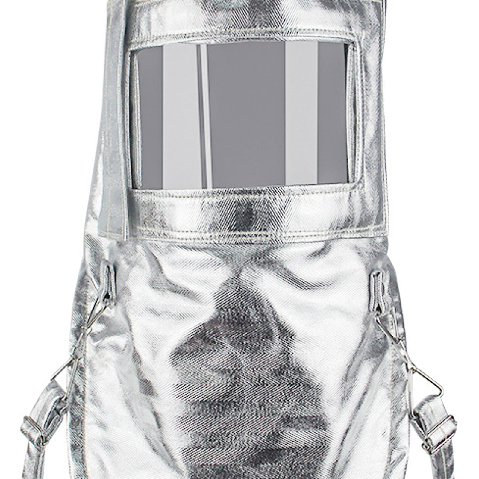 figatia Aluminum Foil Heat Cover Fire Resistant Face Hood with Transparent Screen Welder Face Cover for Factories Metal Manufacturing