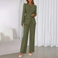thumbnail image 4 of Xingpeng Women's Wide Leg Pants Suit Set 2026 Fall Business Casual Blazer and Trousers with Pockets Two Piece Green S, 4 of 9
