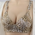 thumbnail image 4 of Lovskoo Womens Plus Bra Comfortable Bra Wireless Bra Full Figure Bra Push Up Bra Unlined Leopard Print Fashion Printing Comfortable Hollow Out No Rims Gold, 4 of 4