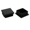 Unique Bargains 2 pcs 50mm x 50mm Pipe Tube Insert Chair Leg Cap Black Plastic Tubing Plug