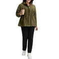 thumbnail image 4 of Agnes Orinda Women's Plus Size Jackets Long Sleeve Drawstring Waist Anorak Coats with Pockets 5X Army Green, 4 of 7