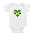 thumbnail image 1 of Justaucorps Bébé Mignon Cœur Drapeau Jamaïque Amour pour Garçon Fille, 1 of 5