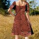 thumbnail image 5 of Vestido de verano de manga corta con estampado de leopardo negro para mujer 2025, ropa vintage para mujer., 5 of 7