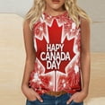 thumbnail image 1 of Brnmxoke Débardeur Sans Manches à Feuilles d'Érable pour Femmes, Col Rond, Coupe Ample, Tunique Basique Drapeau Canadien Rouge, TG, 1 of 4