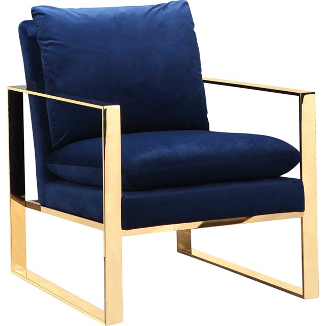 Moe's Garfield Arm Chair in Blue and Gold