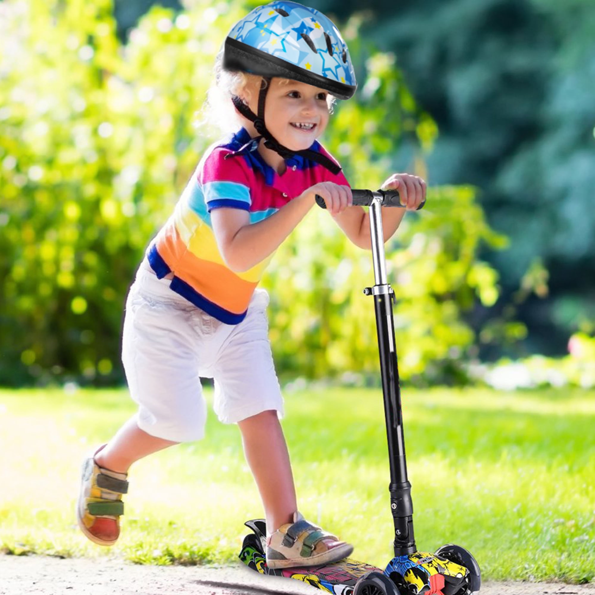 QIYAA Kids Bicycle Helmet Protective Gear Set Children Boys Mtb Bike Helmet Girl Cycling Knee Elbow Wrist Pads for 4~110 Years