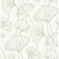 A-Street Prints Reverie Silver Ginkgo Wallpaper