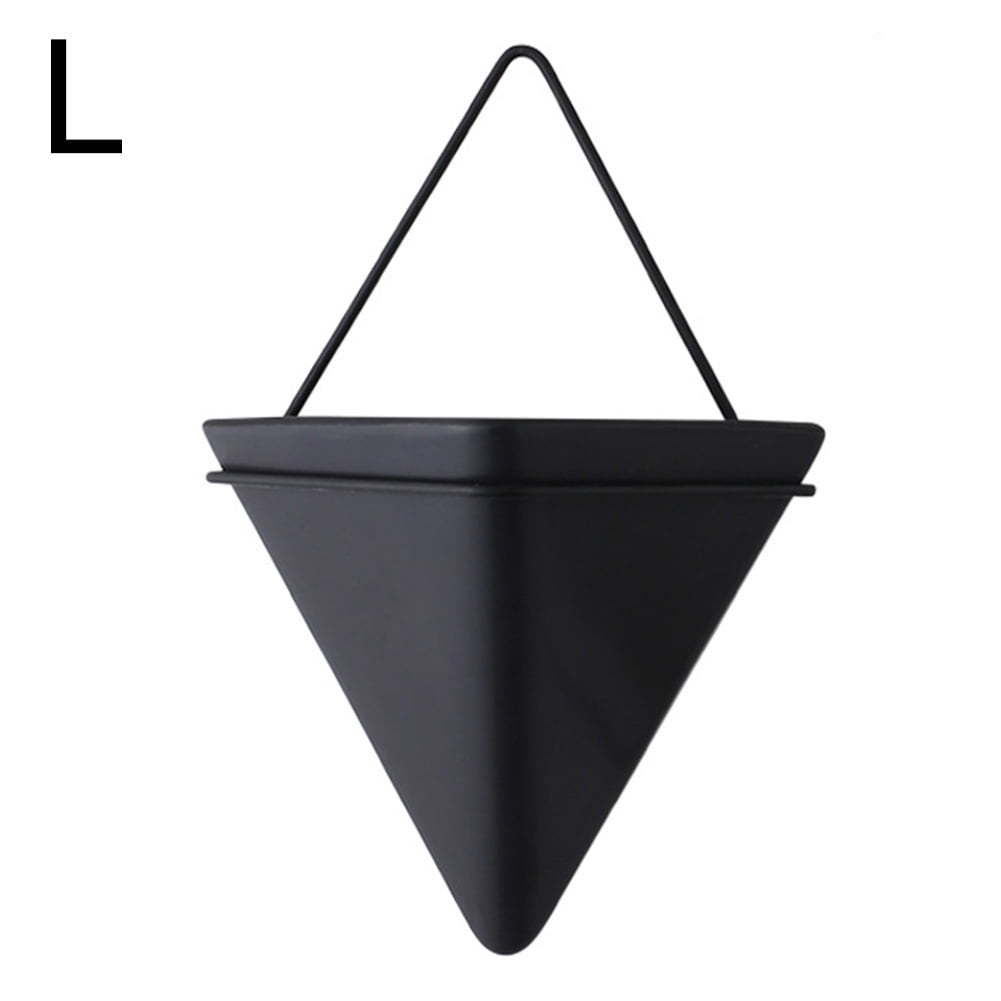 CAROOTU Simple Container Iron Vases Ceramic Self Water-Absorbing Planter Nordic Succulent Plant Wall Mounted