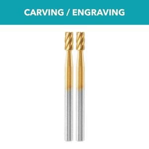 Dremel Max Life 194HP 1/8" High‑Speed Titanium Coated Carving Bit, Rotary Tool Accessory for Wood, Metal, PlastIc, 2‑Pack
