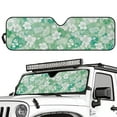 thumbnail image 5 of Uorisanigo Windshield Sunshade Compatible with Jeep JK JKU JL JLU 1997-2023 & Gladiator JT 2020-2023 Car Green Hibiscus Flowers Sun Shade Sun Visor Blocks UV Rays and Keep Vehicle Cool, 5 of 7