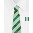 thumbnail image 5 of Jacob Alexander Boys' Prep Solid Color Tonal Stripe Neck Tie - Kelly Green, 5 of 7