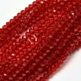 thumbnail image 1 of Faceted Rondelle Transparent Glass Beads Strands Dark Red 3.5x2mm Hole: 0.5mm about 148pcs/strand 14.9 inch, 1 of 2