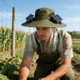thumbnail image 6 of Solar Powered Fan Hat, Wide Sun Hat 2 USB Solar Charging Fans, Upgraded Outdoor Protection Bucket Hat for Fishing Hiking Gardening Beach, 6 of 6