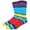 Black / Purple / Sky Blue etc., variant on Men's Cotton Luxury Colorful Striped Casual Crew Dress Socks, Black / Rainbow, Size 8 to 13