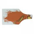 thumbnail image 1 of High Heels Cutting Board, Pair of Dashing Female Shoes Vivid Paint Splashed Backdrop, Decorative Tempered Glass Cutting and Serving Board, in 3 Sizes, by Ambesonne, 1 of 2