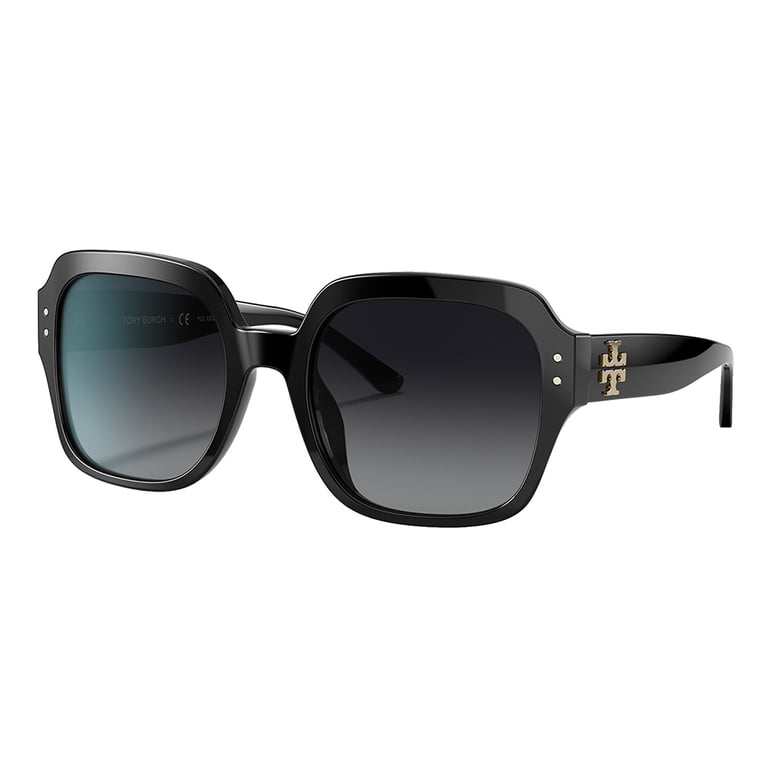Tory Burch Women's Square Sunglasses TY7143U, Black/Grey Gradient