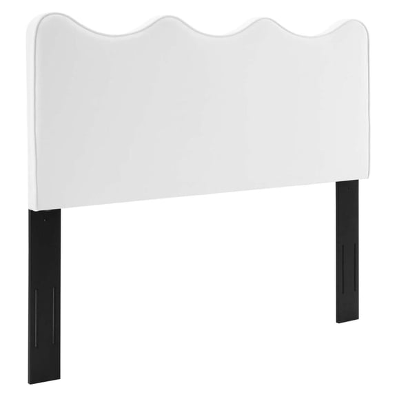Drevy Athena Performance Velvet Headboard, Full/Queen, White