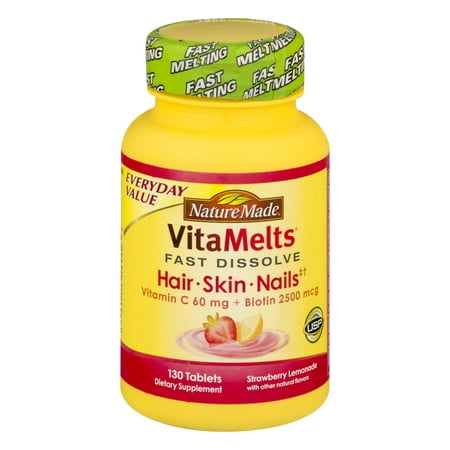 Nature Made VitaMelts Hair, Skin & Nails Fast Dissolve Tablets, 130 Ct