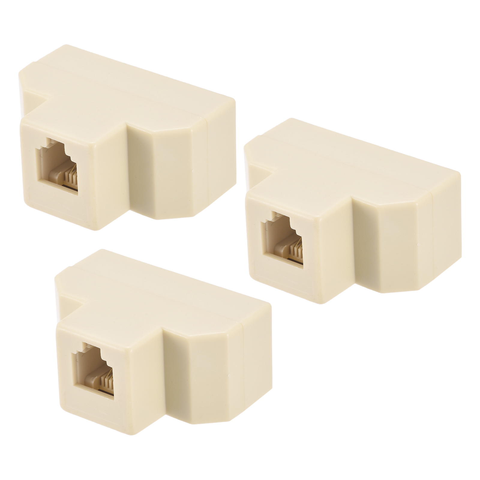 Uxcell Phone Jack Splitter 6P4C Male to 3 Female Way Socket Adapter