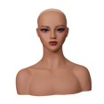 thumbnail image 4 of Cabezal realista de la cabeza del maniquí Cabezal de doble hombro Multipropósito Manikin Pequeño de peluca para aretes Joyas Collar Sombreros Estilo B, 4 of 8