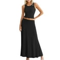 thumbnail image 7 of 2 Piece Skirt Set for Women Sleeveless/Short Sleeve Top with Flowy Maxi Skirts Elegant 2pc Dress Sets, 7 of 7