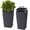 22.4In-Black, variant on Outdoor Planters, Tall Wicker Planter Set of 2 with Self-Watering Technology & Water Level Gauge, Indoor/Outdoor Garden Decor for Home, Office, Balcony