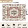 thumbnail image 2 of 5'x7' Traditional Area Rugs for Living Room, Non-Slip Indoor Thin Carpet for Bedroom, Foldable Persian Medallion Rugs,Red, 2 of 5