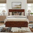 thumbnail image 3 of AFI Canyon Walnut Solid Wood Foundation Bed Frame with Matching Footboard, Queen, 3 of 14