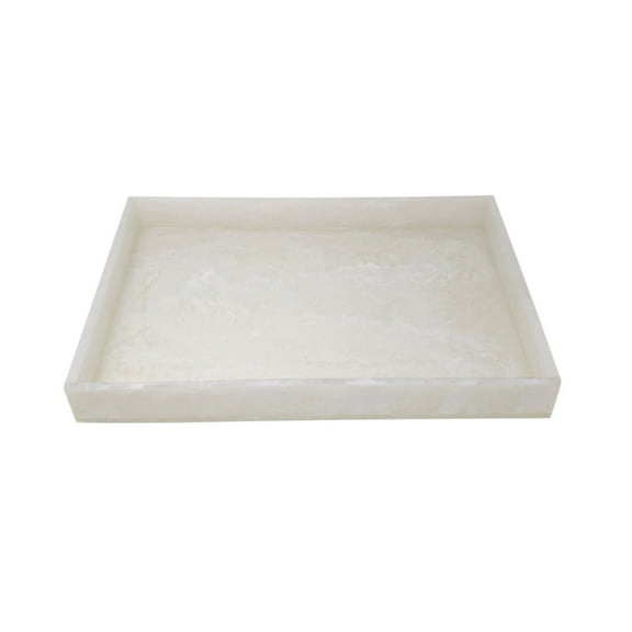 BIDK Home Rectangular Accent Tray - 18" - White