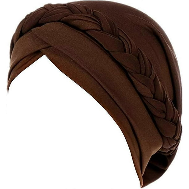 Hijab Braid Silky Turban Hats for Women Cancer Chemo Beanies Cap Headwrap Headwear