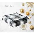 Broyhill Velvet Soft Plush Throw Blanket Polyester Black White Buffalo
