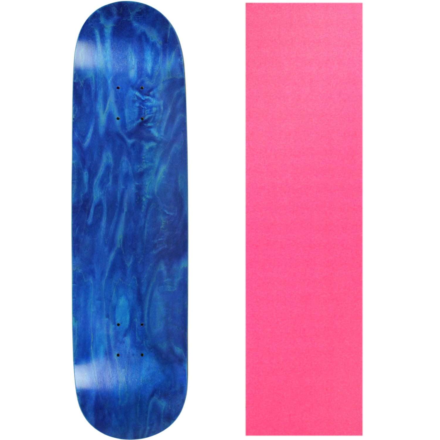 skateboard deck pro 7ply canadian maple stained blue with griptape 7.5