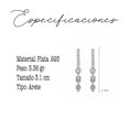 thumbnail image 4 of Aretes Pendientes con Circonias en formas Zoft Ztore, Plata de Ley .925, 4 of 4