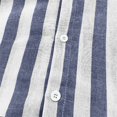 thumbnail image 6 of Women's Striped Button Down Shirt Long Sleeve Casual Blouse Cotton Linen Office Work Tops Loose Fit Fashion Outfit Spring Summer Dark Blue L, 6 of 7