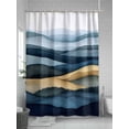thumbnail image 5 of Fsddascl Mountains Blue Gold Shower Curtain Set - Long 72" x 84" Washable Bathtub Curtain with 12 Hooks, Modern Green Forest Trees Waterproof Fabric Stall Shower Curtains for Bathroom/Bathtub Décor, 5 of 6