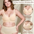 thumbnail image 6 of Nimiah Women's Wireless Bra, Plus-Size Bras Available, Comfortable Seamless Full Coverage Bra, Beige, 6 of 6