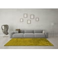 thumbnail image 3 of Ahgly Company Machine Washable Indoor Square Abstract Yellow Modern Area Rugs, 4' Square, 3 of 4
