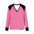 thumbnail image 4 of STETMN Women's Spring Casual Tops Bright Color Raglan Shirts Long Sleeve Layer T-shirt, 4 of 6