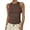 19# Brown, variant on Tank Tops for Women Ribbed Racerback Top Shirts High Neck Tank Casual Slim fit Basic Summer Tops White L