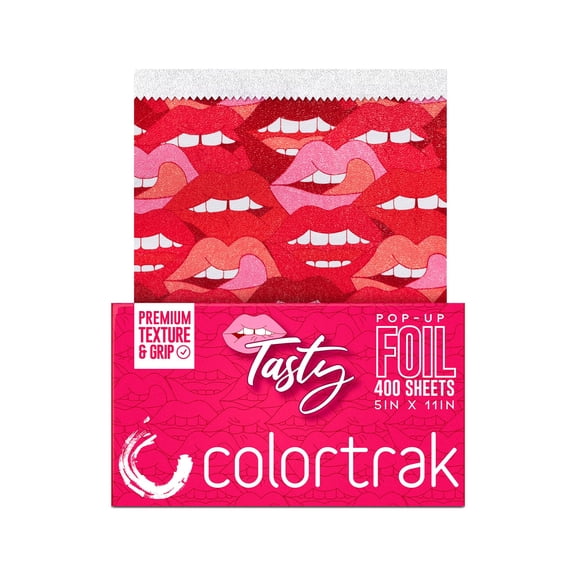 Colortrak Tasty Lámina emergente con dispensador (400 unidades) Hojas precortadas Textura en relieve antideslizante Hojas de 5" x 11" para aplicaciones de láminas para colorear y resaltar el cabello