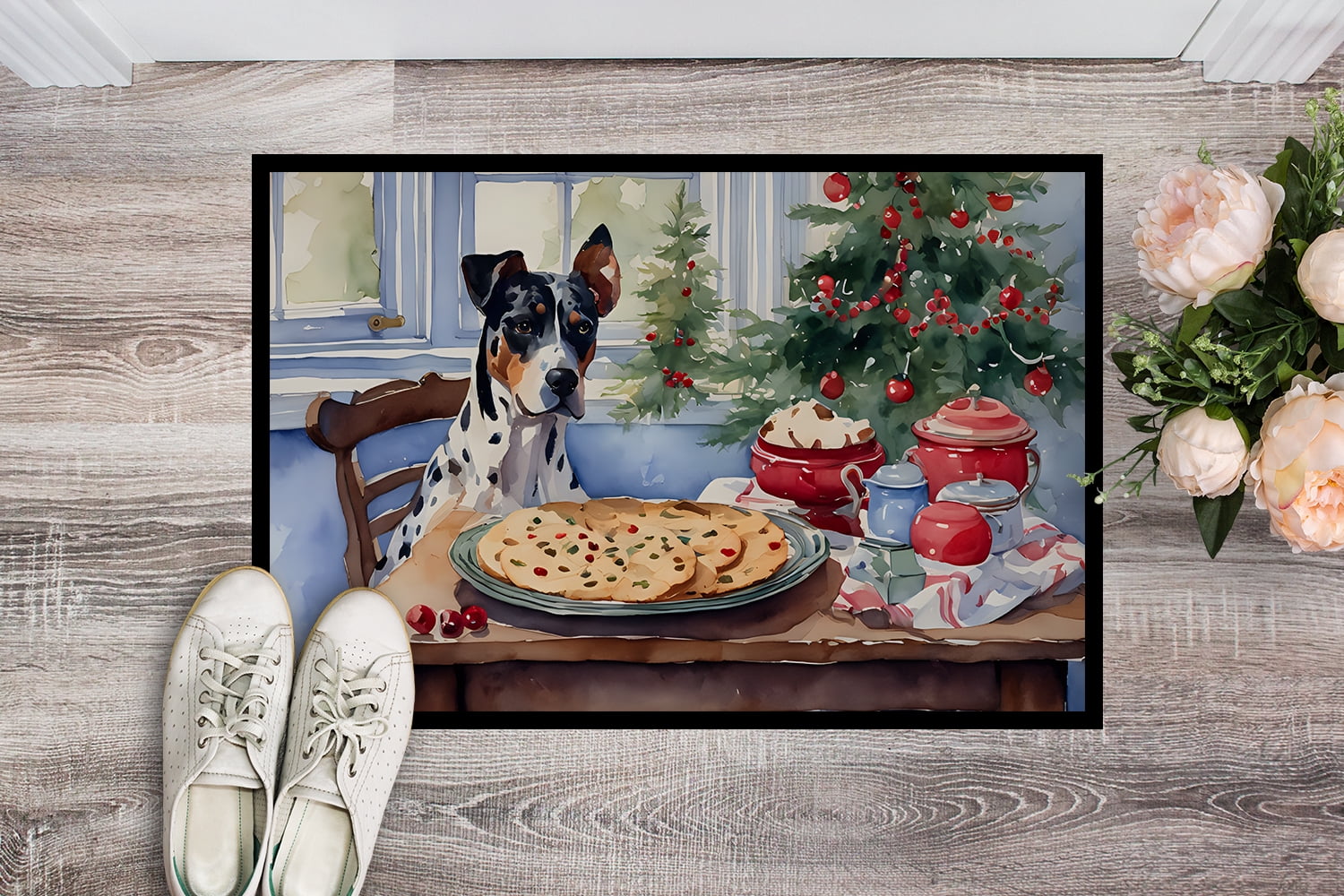 Carolines Treasures DAC3758MAT 18 x 27 in. Unisex Catahoula Christmas Cookies Doormat