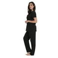thumbnail image 2 of Just Love Solid Stretch Scrub Set for Women Stretchy Mock Wrap Top and Cargo Pants (X-Small, Black Stretch Fabric), 2 of 3