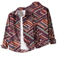 thumbnail image 1 of Rbaofujie Hauts de Liquidation pour Hommes Chemise Imprimée à Col Rabattu Veste Violette, 1 of 5