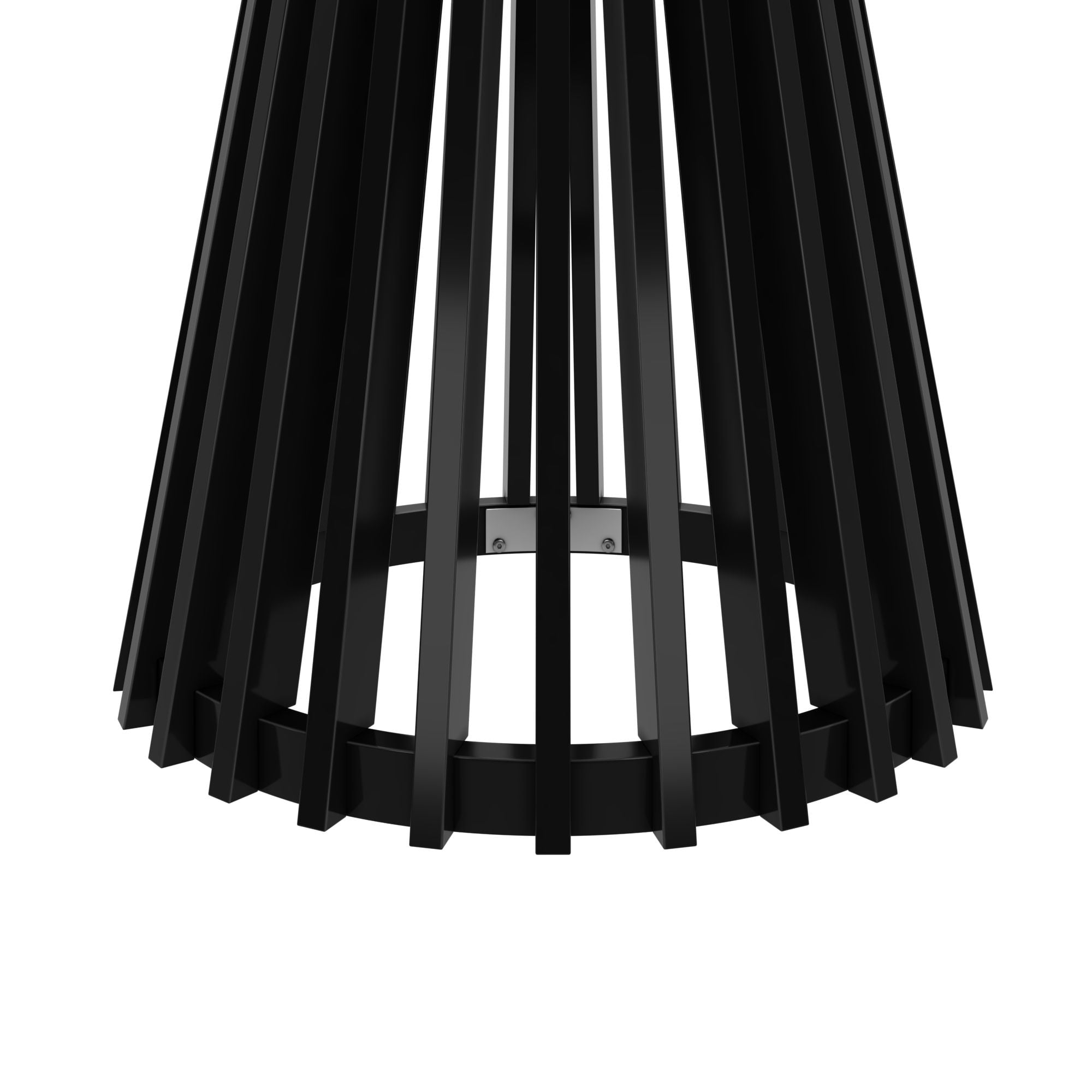 Plank+Beam 38" Lido Round Dining Table, Solid Wood Minimalist Kitchen Table for 4, Black