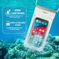 thumbnail image 2 of Waterproof Phone Case Pouch Dry Bag for iPhone 12 11 Pro Max & more Android, Up to 6.8" x 3.5", Silver, 2 of 10