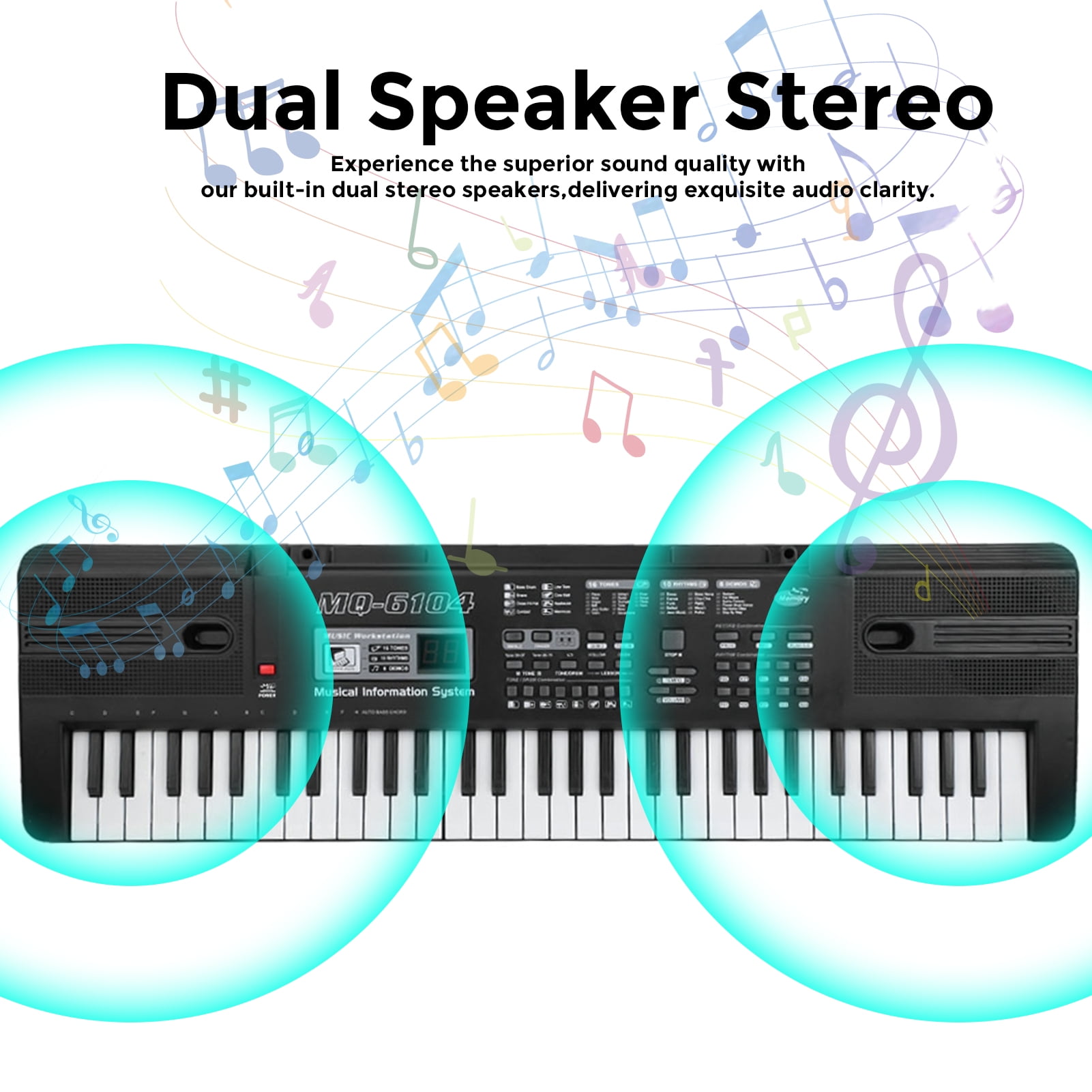 Portable USB Electronic Keyboard Piano with Microphone Music Stand 61 Keys Electronic Digital Piano for Gift
