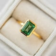 thumbnail image 5 of Emerald Engagement Ring 4ct Emerald Cut 14K Gold Engagement Ring Cluster Ring CZ Diamond Bridal Ring Promise Ring Anniversary Gift, 5 of 5