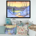 thumbnail image 3 of Designart 'Stream Through The Winter Forest II' Lake House Framed Art Print, 3 of 4
