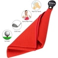 thumbnail image 4 of czcpp-Magnetic Towel, Magnetic Clip for Golf Towel, Microfiber Fabric Waffle Pattern Towels Industrial Strength Magnet for Strong Hold to Golf Carts or Clubs (1, Red), 4 of 4