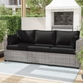 thumbnail image 6 of Snubbull 8-piece Patio Furniture Cushions, Replacement Outdoor Cushions for 3-Seat Sectional Sofa, Waterproof & Zipped, 25.6"*23.6"*4", Black, 6 of 8